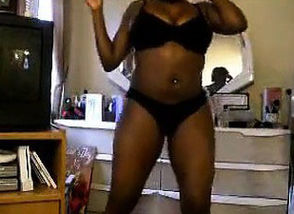 Ebony Stunner Doing A Striptease
